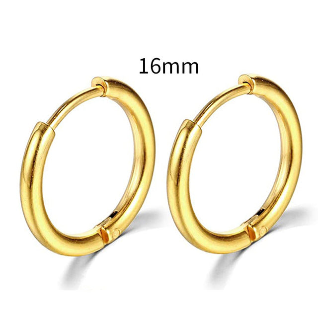2025 New Simple Stainless Steel Gold Small Earrings Cartilage Ear Piercing Jewelry